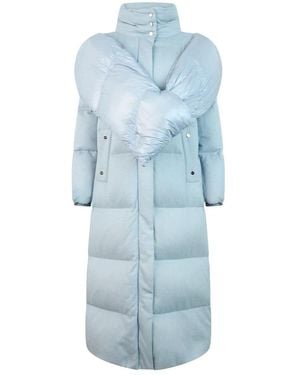 Herno Jassen ,Blauw ,Wol Lange Gewatteerde Jas