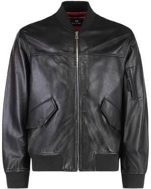 Paul Smith Leather Jackets - Black