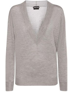 Tom Ford V-Neck Knitwear - Gris