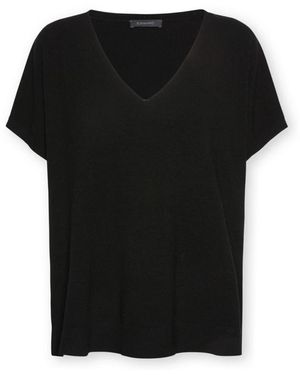 Elena Miro Viskose V-Ausschnitt Pullover - Schwarz