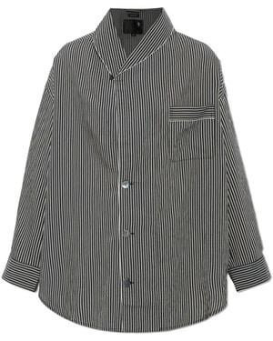 R13 Overhemden ,Zwart ,Oversize Shirt - Grijs