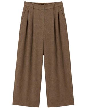 ZENGGI Weiche Flanell Jade Elastikhose - Braun