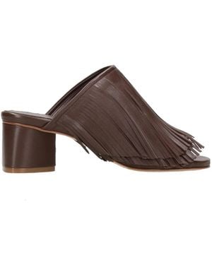 Vic Matié Sandalen Aus Leder Mit Fransen - Braun