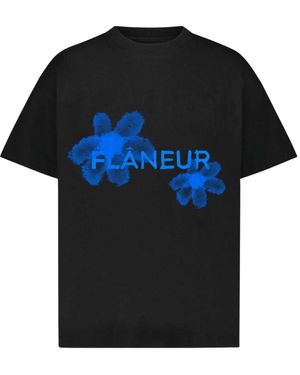 flâneur Aquarell blumen t-shirt schwarz flâneur