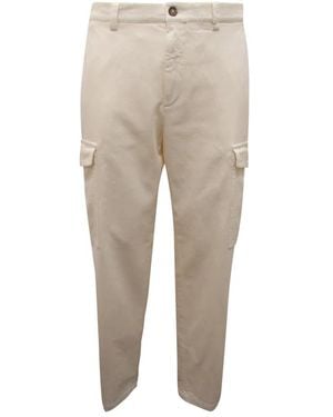 Peserico Broeken ,Wit ,Leer Pantalone Cargo Broeken 70 R54698T20 07957 041 - Naturel