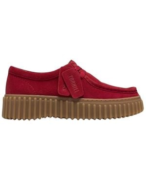 Clarks Schoenen ,Rood ,Leer Torhill Bee Veterschoenen