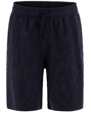 Guess Blumige Jacquard Shorts - Blau