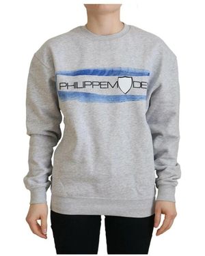Philippe Model Grauer bedruckter langarm-pullover