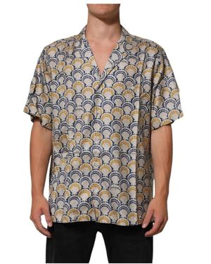 Dolce & Gabbana Seidenshirt Mit Muscheldruck - Schwarz