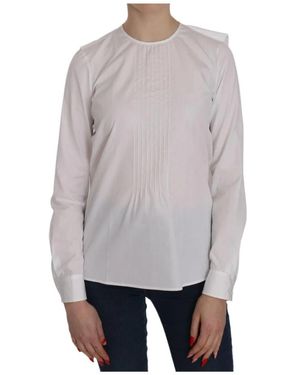 DSquared² Witte Geplooide Blouse Met Ritssluiting - Grijs