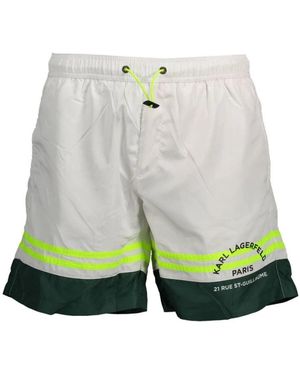 KARL LAGERFELD Badmode ,Wit ,Polyester Short Swim Boxer - Groen