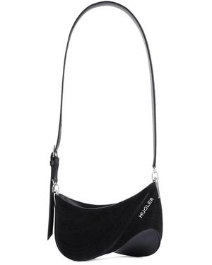 Mugler Curve Handbag With Adjustable Strap - Black