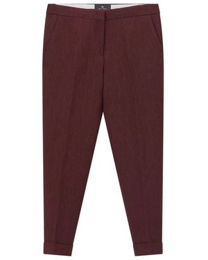Etro Broeken ,Rood ,Wol Paisley Wolle Broek