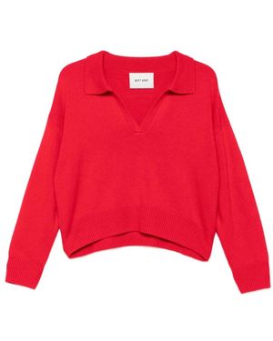 Soft Goat Cashmere Knitwear - Red