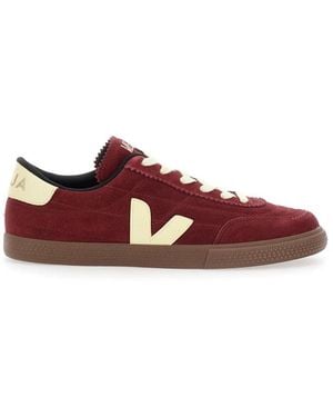 Veja Bordeaux Logo Trainers - Red