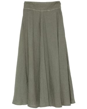 120% Lino Midi Skirts - Grey