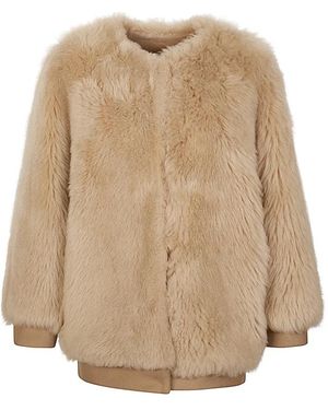 Eleventy Faux Fur & Shearling Jackets - Natural