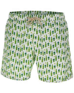 MC2 Saint Barth Badmode ,Veelkleurig ,Polyester Lighting Micro Fantasy Zwemshorts - Groen