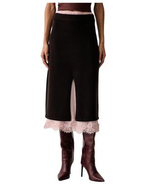 Pinko Rokken ,Bruin ,Midi-Rok - Zwart