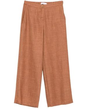 Barba Napoli Wol Zijde Linnen Broek - Bruin