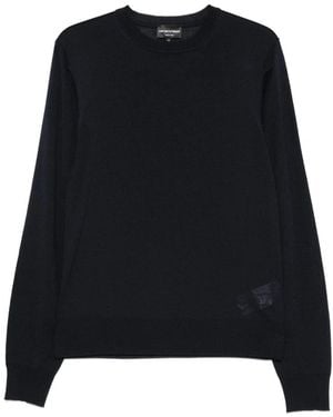Emporio Armani Truien & Vesten ,Zwart ,Wol Virgin Wool Pullover