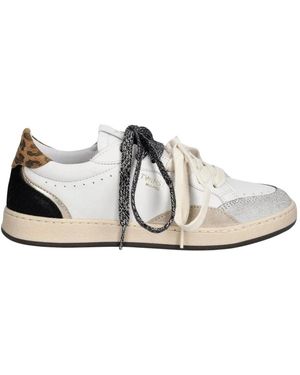 Twinset Leder-Sneaker Mit Logo Und Laminierten Einsätzen - Weiß
