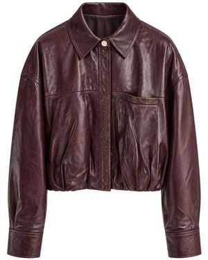 Sportmax Leather Jackets - Marrón