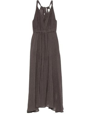 120% Lino Midi Dresses - Brown