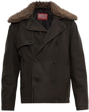 DIESEL Double-Breasted Coats - Nero