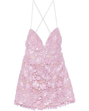 retroféte Kleedjes ,Paars ,Polyester Kamala Sequin Dress - Roze