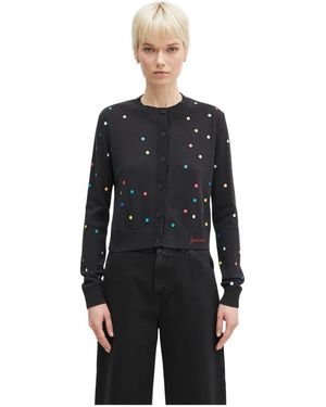 Fiorucci Confetti Dot Print Logo Cardigan - Zwart
