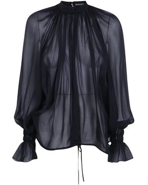 Ann Demeulemeester Celin Balloon Top Met Trekkoordjes - Blauw