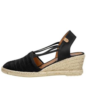 Verbenas Schoenen ,Zwart ,Leer Maika Espadrille Wedge