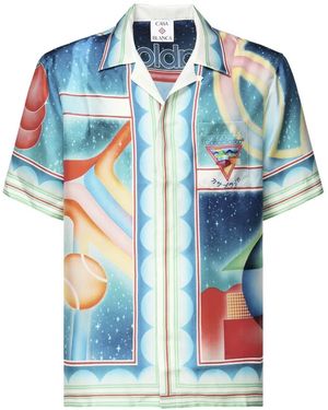 CASABLANCA Short Sleeve Shirts - Blu