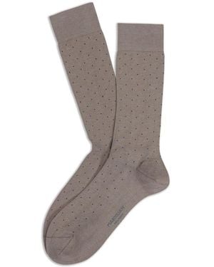 Marcoliani Kniehoge Katoenen Sokken Met Microdessin - Grijs