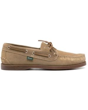 Paraboot Braune leder schnürschuhe mit gummisohle - Natur