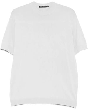 Low Brand Rundhals-Strickpullover - Weiß