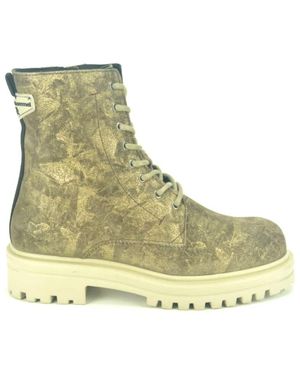 Floris Van Bommel Schoenen ,Geel ,Leer Lace-Up Boots - Groen
