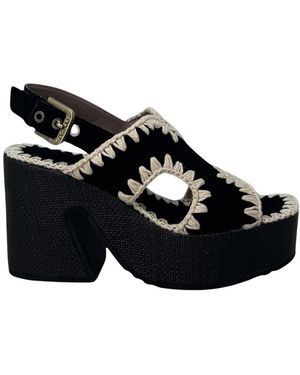 Mou Raffia Platform - Schwarz