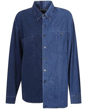 E.L.V. Denim E..V. Denim, ,Overhemden ,Blauw ,Denim Denim Overhemd Unieke Uitstraling