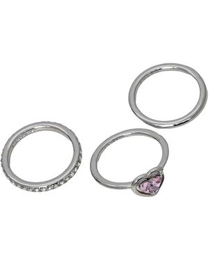 COACH Ring-Set Mit Herz-Kristallbesatz - Mettallic
