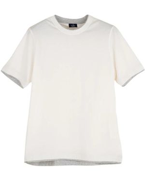 Barba Napoli T-Shirt Met Dubbele Kraag En Korte Mouwen - Wit