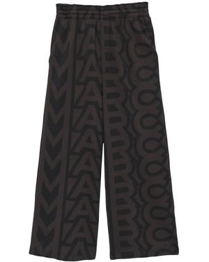 Marc Jacobs Pantalones de pierna ancha monograma - Negro