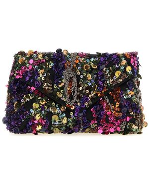 Dries Van Noten Pailletten Clutch Tas - Blauw