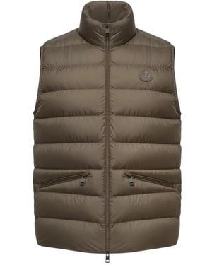 Moncler Waistcoats - Brown