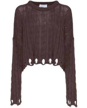 Soallure Round-Neck Knitwear - Brown