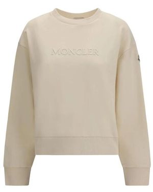 Moncler Hoodies & Sweatvesten ,Katoen Katoenen Sweatshirt - Naturel