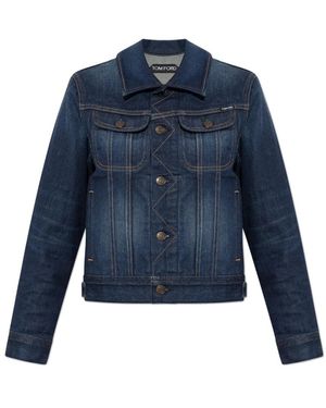 Tom Ford Jassen ,Blauw ,Denim Denim Jacket