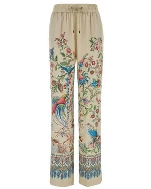 Etro Printed Satin Pant - Grün