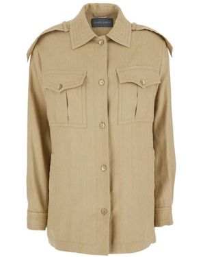 Alberta Ferretti Stitched Shirt Jacket - Natural